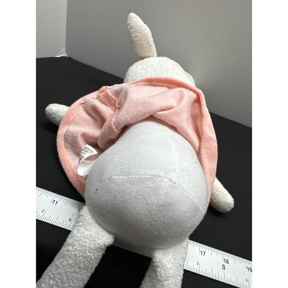 Metoo Plush Bunny Rabbit White Girl Rose Peach Bow Dress Stuffed Animal Soft Toy - Picture 6 of 6